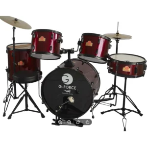 กลองชุด G-Force กลองชุดใหญ่ สีแดงเข้มขอบดำ